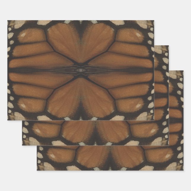 Monarch Butterfly Flügel Nah-Up-Muster Geschenkpapier Set (Set)