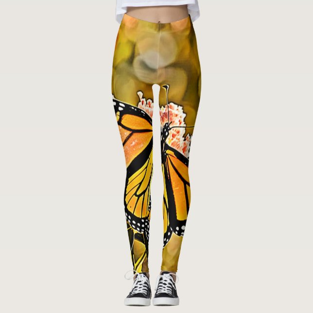  Monarch Butterfly Garden Art Leggings (Vorderseite)