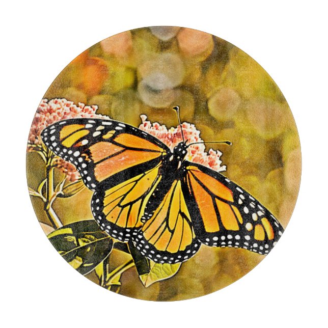  Monarch Butterfly Garden Art Schneidebrett (Vorderseite)