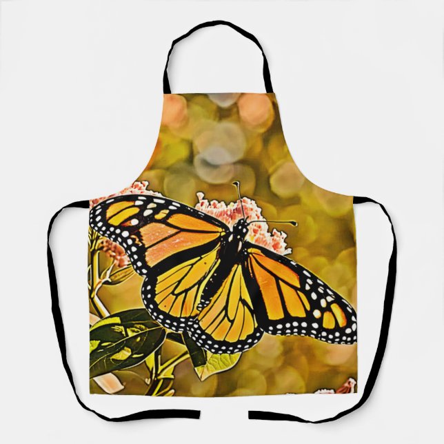  Monarch Butterfly Garden Art Schürze (Vorderseite)
