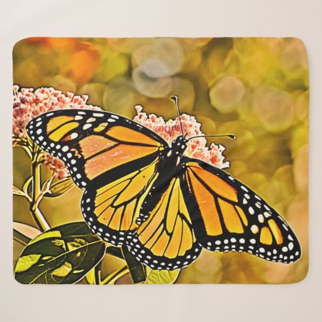  Monarch Butterfly Garden Art Sherpadecke (Vorderseite (Horizontal))