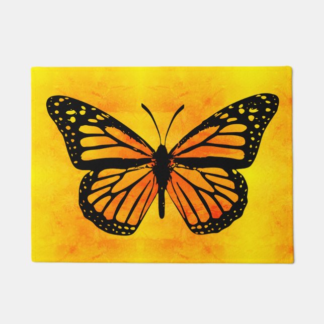 Monarch Butterfly Gold Orange Yellow Fußmatte (Vorderseite)