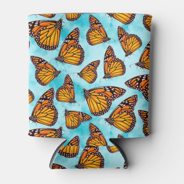 Monarch Butterfly Illustration über Wolken Dosenkühler (Vorderseite)