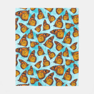 Monarch Butterfly Illustration über Wolken Fleecedecke