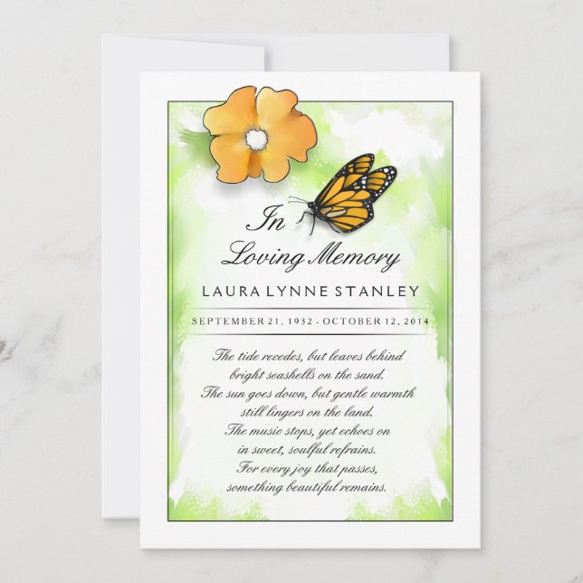 Monarch Butterfly im Gedächtnis deiner Dankeschön- Dankeskarte (Vorderseite)