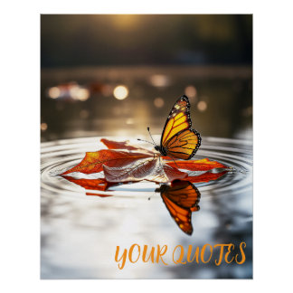 Monarch Butterfly im Herbst Poster