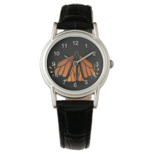 Monarch Butterfly im Schlüssel von Orange Armbanduhr