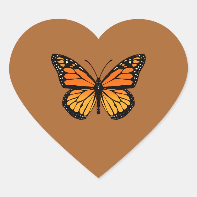 Monarch Butterfly Joy Herz-Aufkleber (Vorderseite)