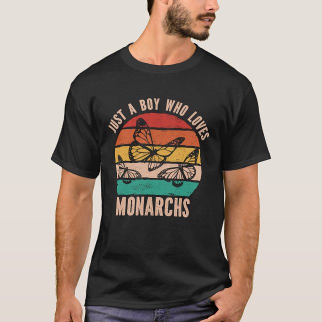 Monarch Butterfly Just A Boy Who Loves Monarchs T-Shirt (Vorderseite)
