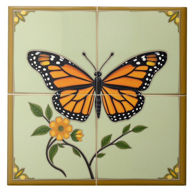 Monarch Butterfly - Keramik Fliese (Vorderseite)