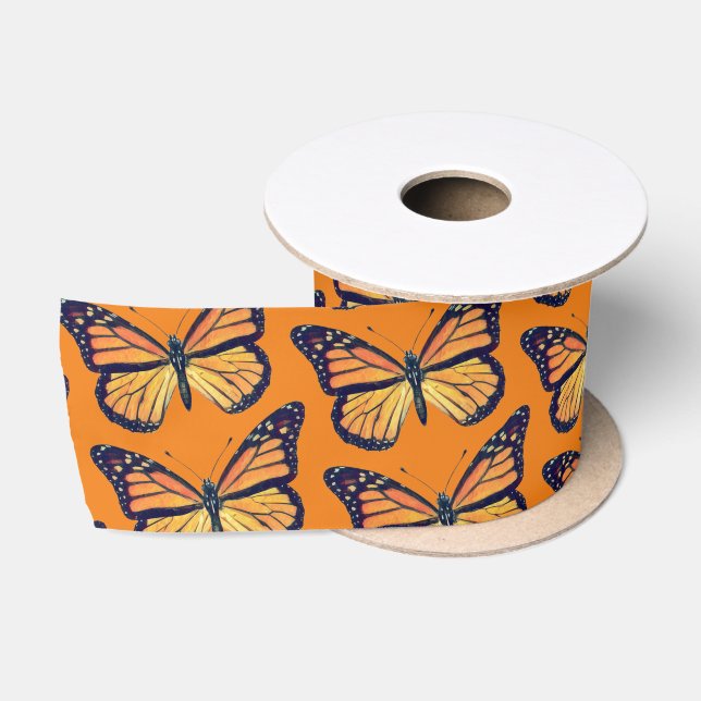 Monarch Butterfly Kunst, Dichtung und Musik Satinband (Spule)