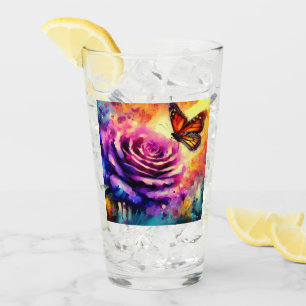 Monarch Butterfly Lila Rose Sonnenuntergang Schmet Glas