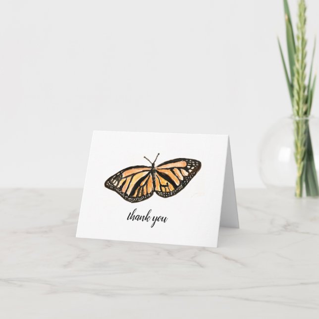 Monarch Butterfly Malerei Art Dankeskarte (Vorderseite)