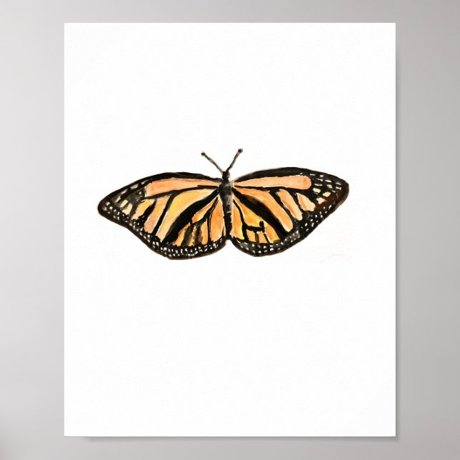 Monarch Butterfly Malerei Silhouette Poster (Vorne)