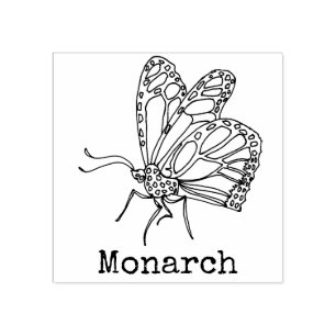Monarch Butterfly Mit Monogramm Gummistempel