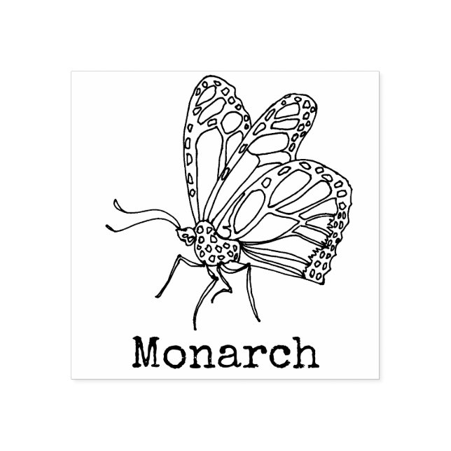 Monarch Butterfly Mit Monogramm Gummistempel (Prägung)