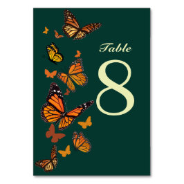 Monarch Butterfly-Monogramm Hochzeit im Herbst Tischnummer