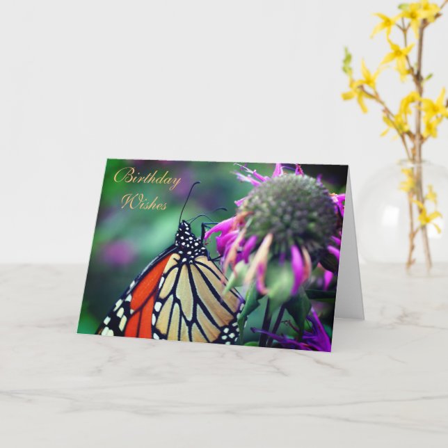 Monarch Butterfly Nature Geburtstag Karte (Gelbe Blume)