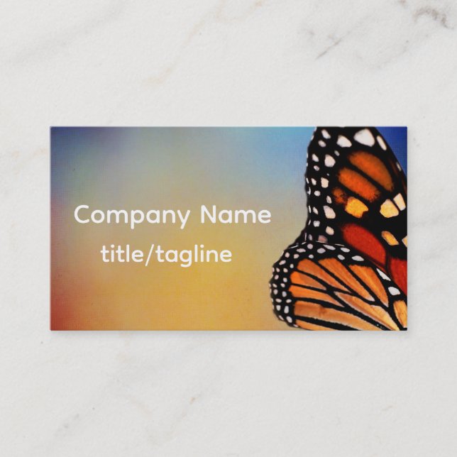 monarch butterfly on blue and orange nature  visitenkarte (Vorderseite)