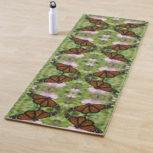 Monarch Butterfly on Pink Thistle - Bild auf 2 Sei Yogamatte