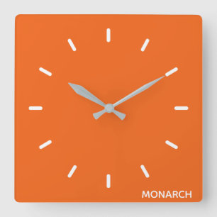 Monarch butterfly orange color name quadratische wanduhr