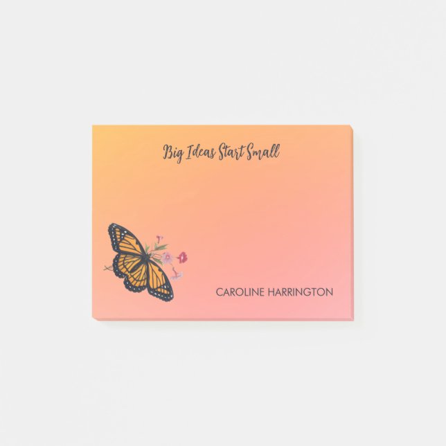 Monarch Butterfly Orange Gold Inspiration Post-it Klebezettel (Vorderseite)