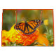Monarch Butterfly Orange Marigold Foto Große Geschenktüte (Vorderseite)