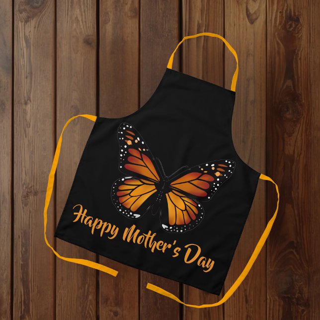 Monarch Butterfly Personalized Black Apron Schürze (Von Creator hochgeladen)