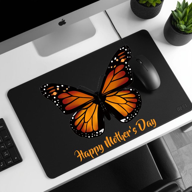 Monarch Butterfly Personalized Black Mousepad (Von Creator hochgeladen)