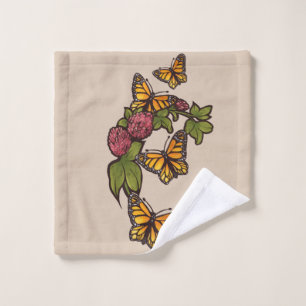 Monarch Butterfly Red Clover Nature Waschlappen