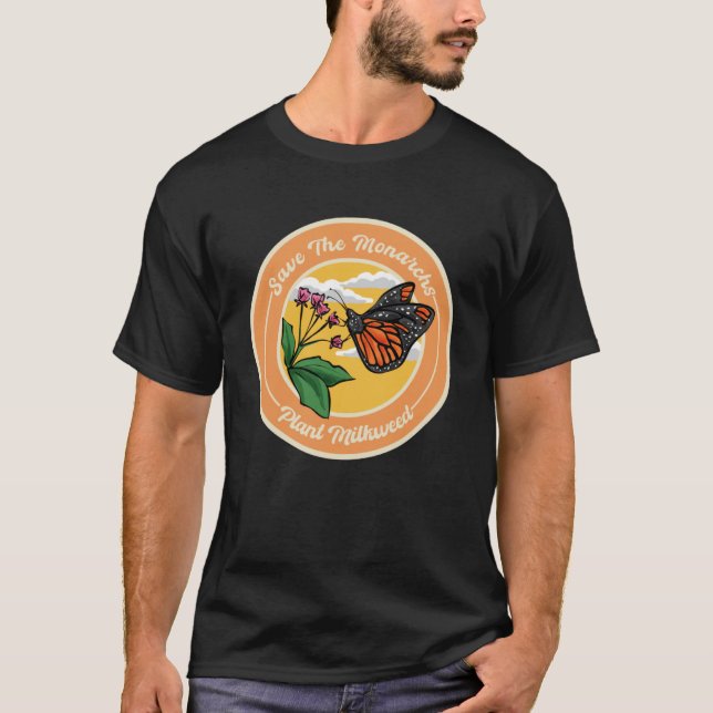 Monarch Butterfly Rettete Die Monarchen Pflanze Mi T-Shirt (Vorderseite)