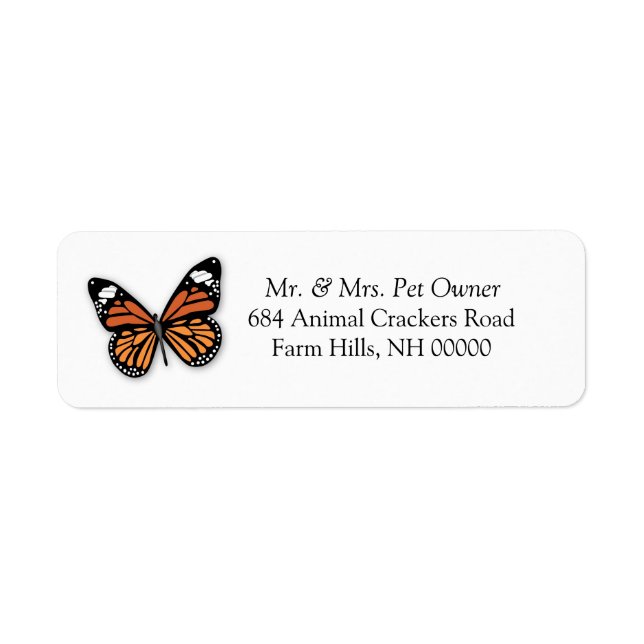 Monarch Butterfly Rücksendeadressen-Aufkleber Stic (Vorne)