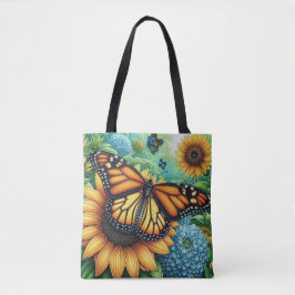 Monarch Butterfly ruht auf Sonnenblumen Tasche