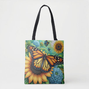 Monarch Butterfly ruht auf Sonnenblumen Tasche