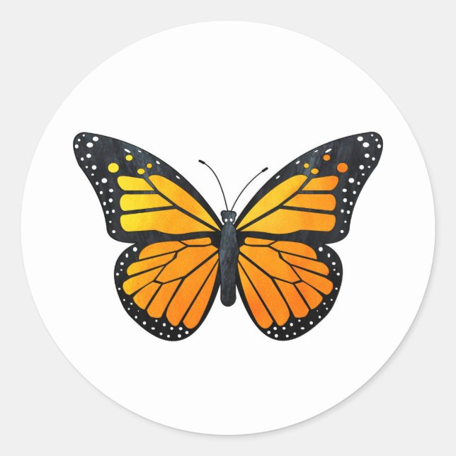 Monarch Butterfly Runder Aufkleber (Vorderseite)