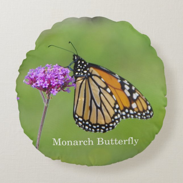Monarch Butterfly Rundkissen Rundes Kissen (Vorderseite)