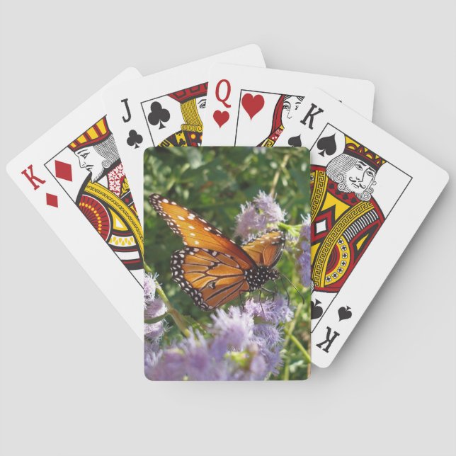 Monarch Butterfly Schöne Insekten-Foto-Blume Spielkarten (Rückseite)