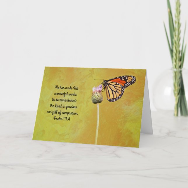 Monarch Butterfly Scripting Grace Card Karte (Vorderseite)