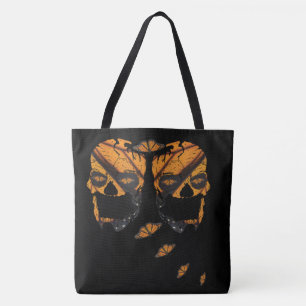 Monarch Butterfly Skulls Tote Bag Tasche