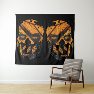 Monarch Butterfly Skulls Wandteppich