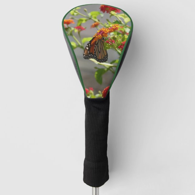 Monarch Butterfly über den Roten Schmetterling Bus Golf Headcover (Vorderseite)