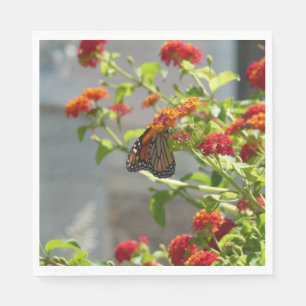 Monarch Butterfly über den Roten Schmetterling Bus Serviette