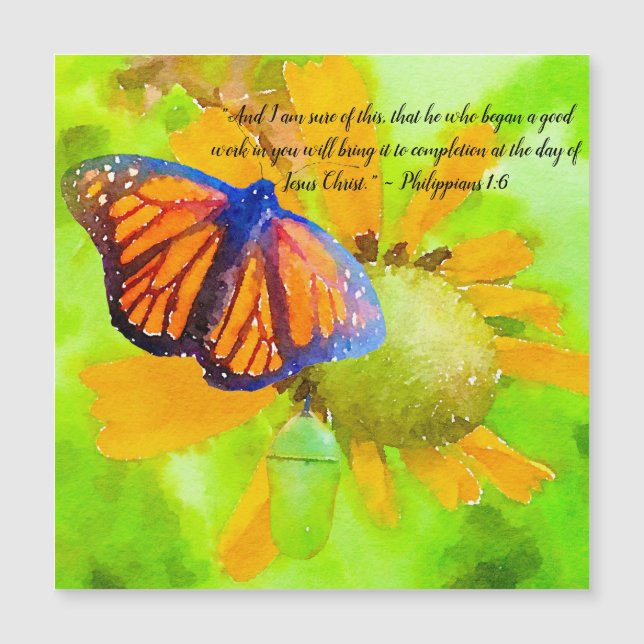 Monarch Butterfly und Chrysalis Philippianer 1:6 Magnetkarte (Vorderseite)