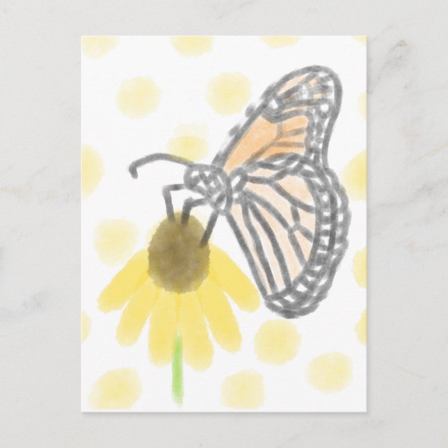 Monarch Butterfly und Schwarz-Mit Augen Susan Postkarte (Vorderseite)