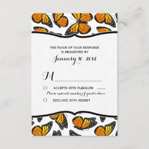 Monarch Butterfly Wedding RSVP Karte