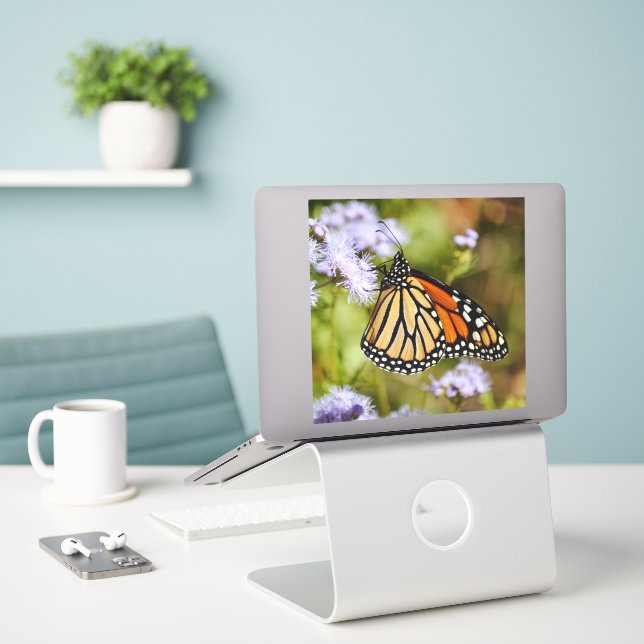 Monarch Butterfly-Wildblumen Großaufkleber Aufkleber (Laptop auf Schreibtisch)