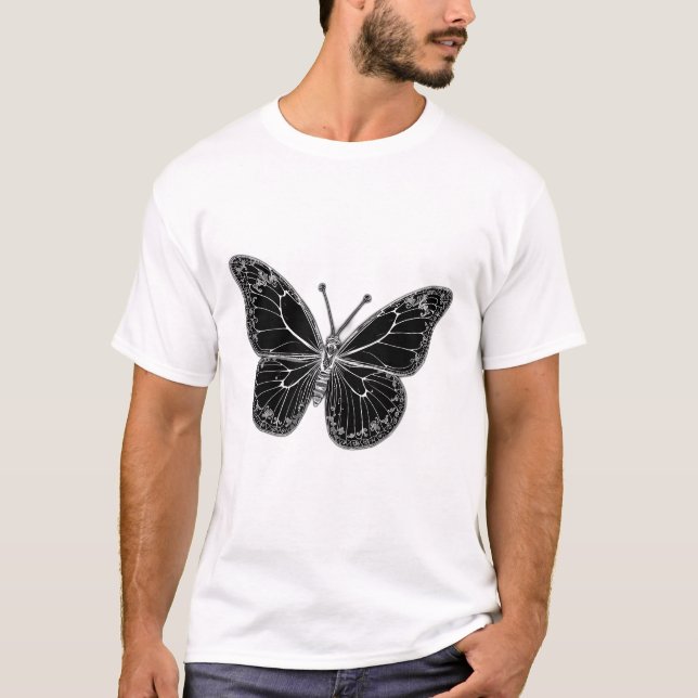 Monarch Butterfly with Detailed Wing Patterns T-Shirt (Vorderseite)