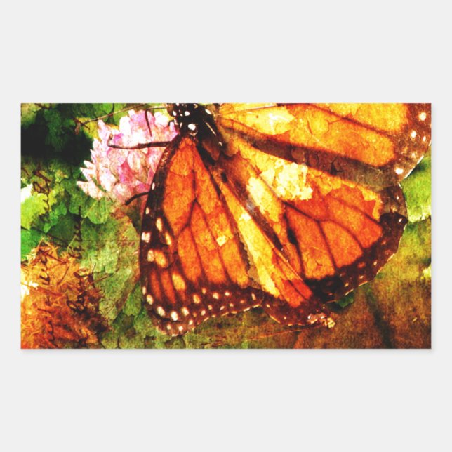 Monarch Grunge Rechteckiger Aufkleber (Vorderseite)