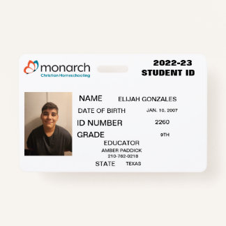 MONARCH HOMESCHOOL ID  AUSWEIS