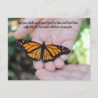 Monarch in offenen Händen Deuteronomium 15:8 Postkarte